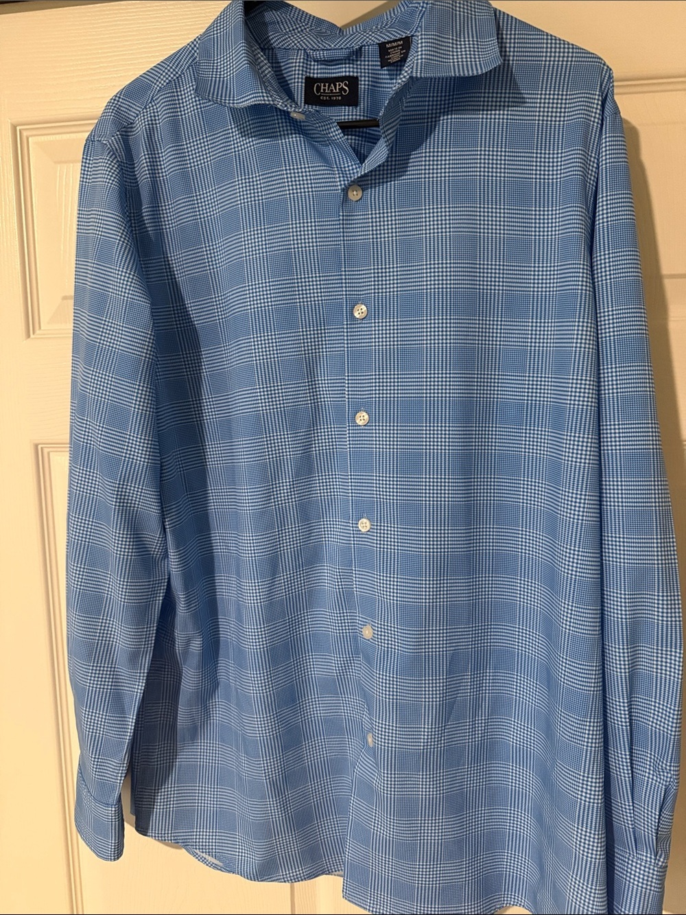 Chaps Light Blue Windowpane Dress Shirt